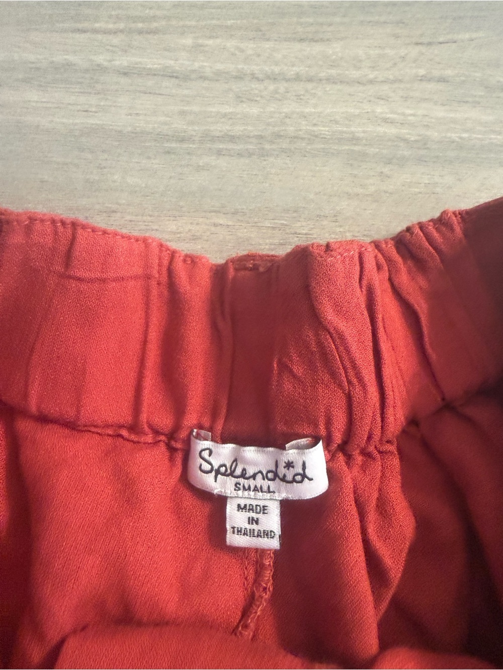 Splendid Coral Red High-Waist Tie-Front Shorts - Picture 2 of 6